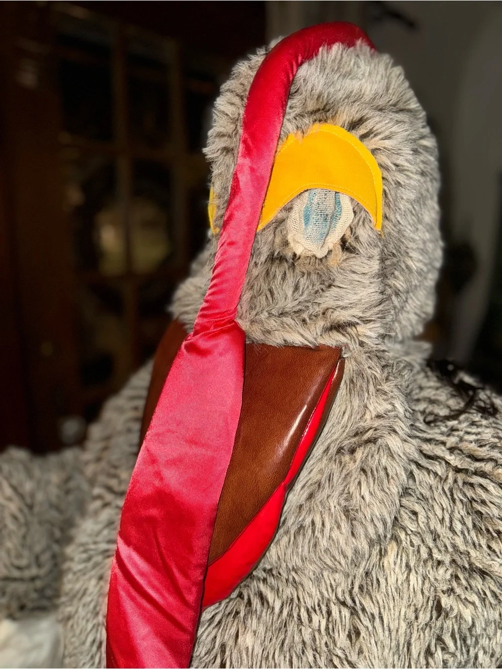 Vintage Adult Size Handmade Thanksgiving Turkey Bird Costume w/ Tail Feather